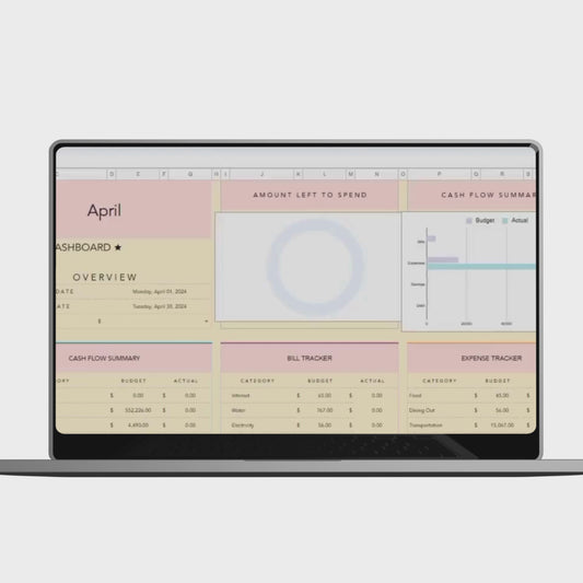 Budget Planner Spreadsheet – Monthly Budget, Expense & Bill Tracker (Google Sheets & Excel)